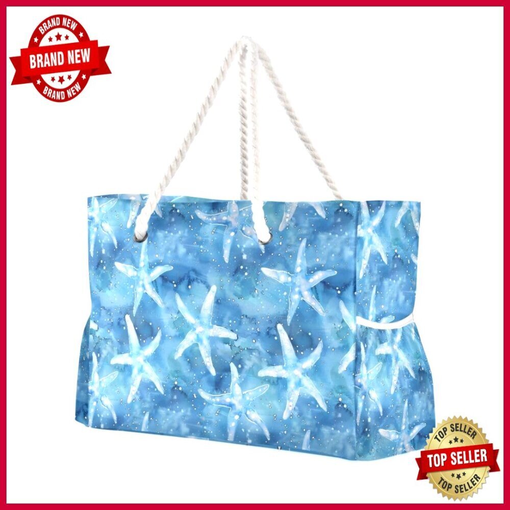 Large Water-Resistant Canvas Tote Bag for Beach Gym Travel Daily Use